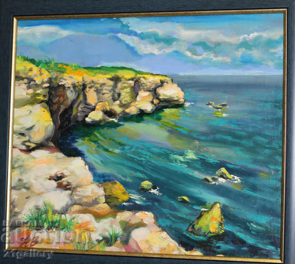 Seascape, oil on canvas, signed