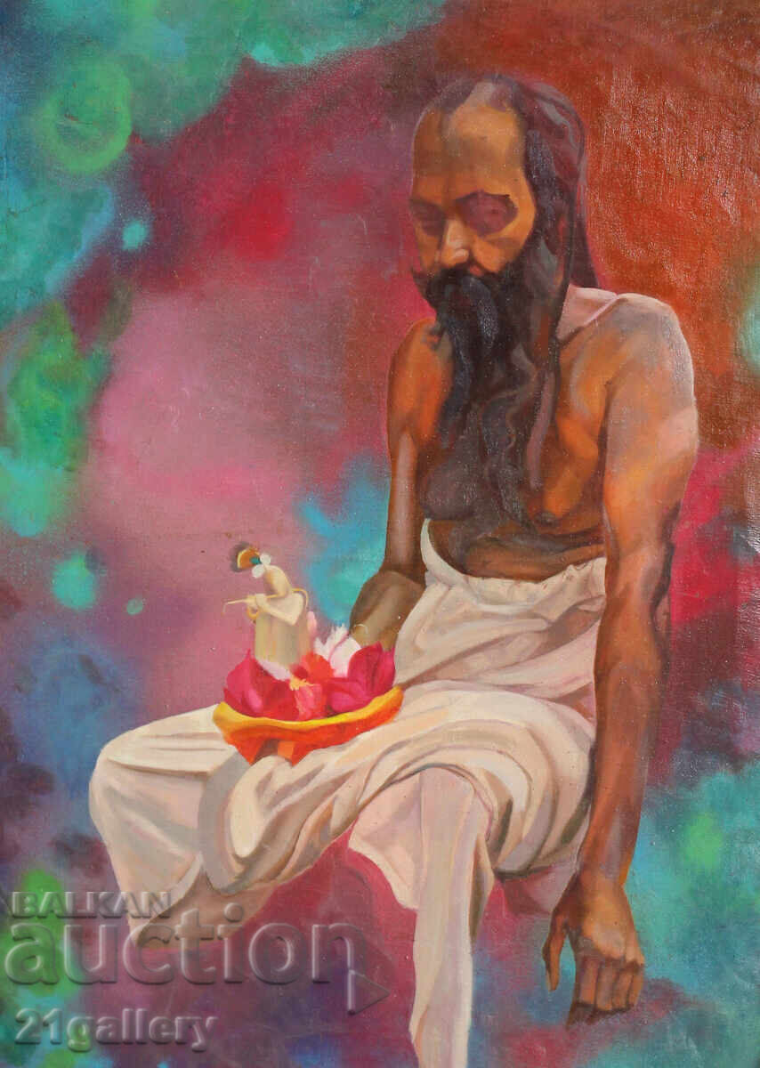 Male portrait, oil paints with price 600.00 BGN | € 306.78