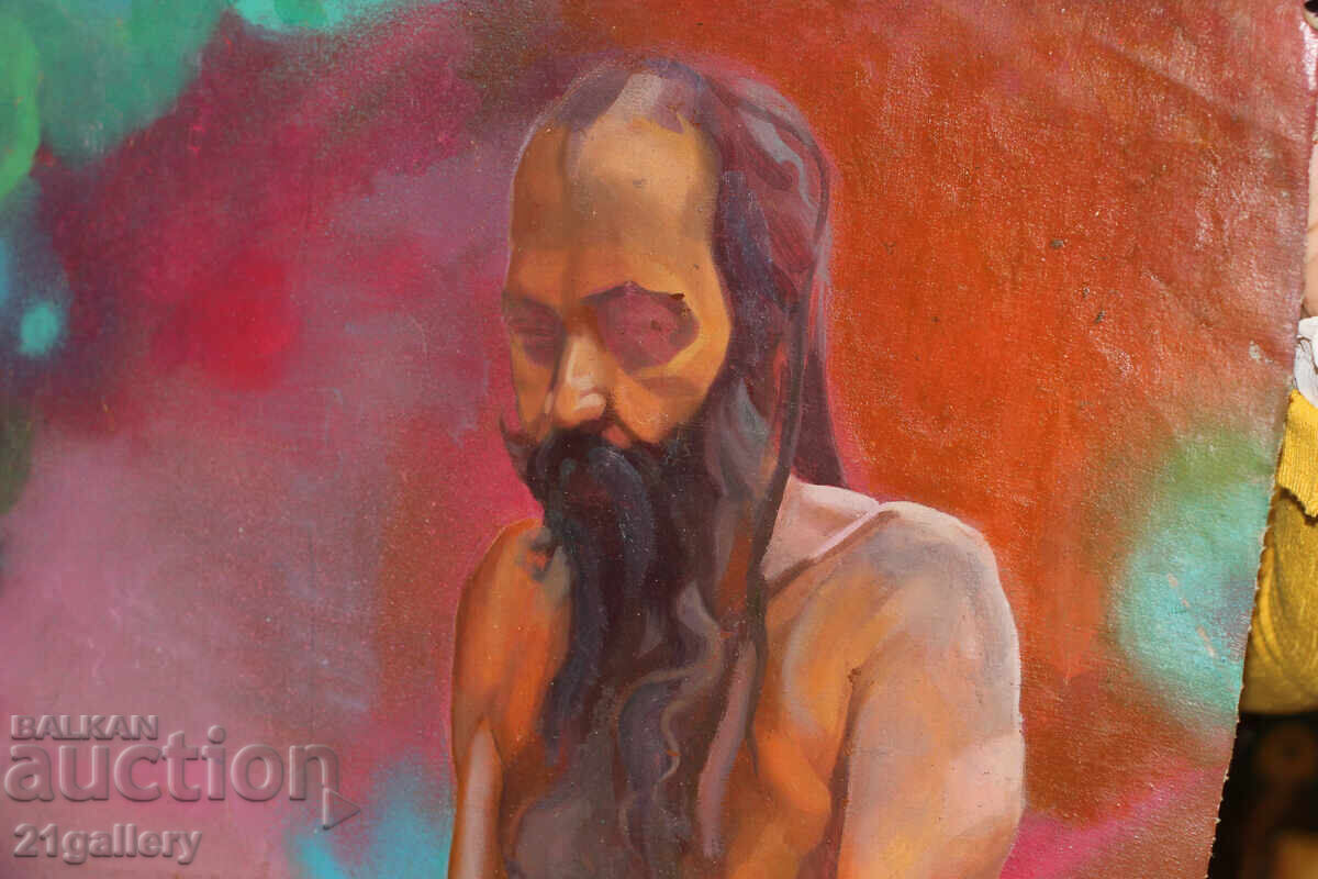 Delivery of Male portrait, oil paints