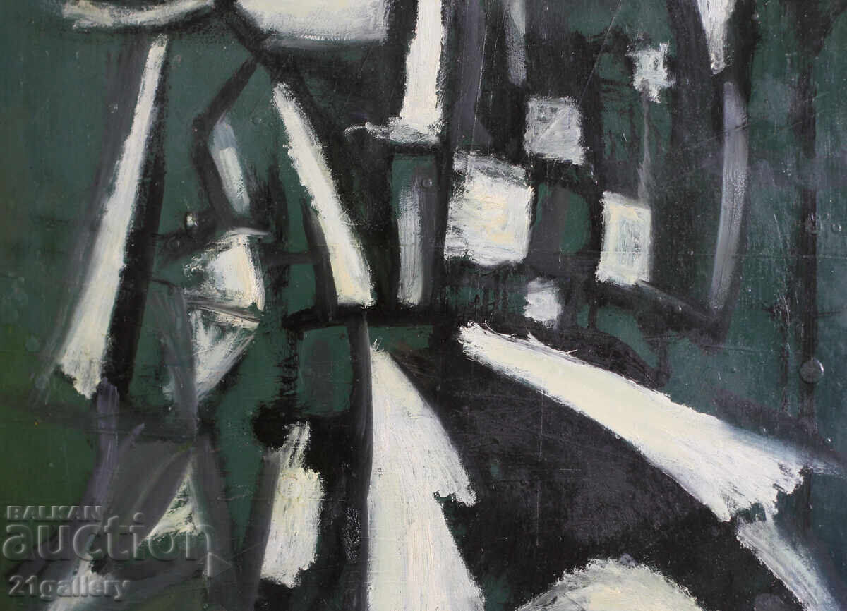 Abstract composition, oil paints, signed 2000. - 5