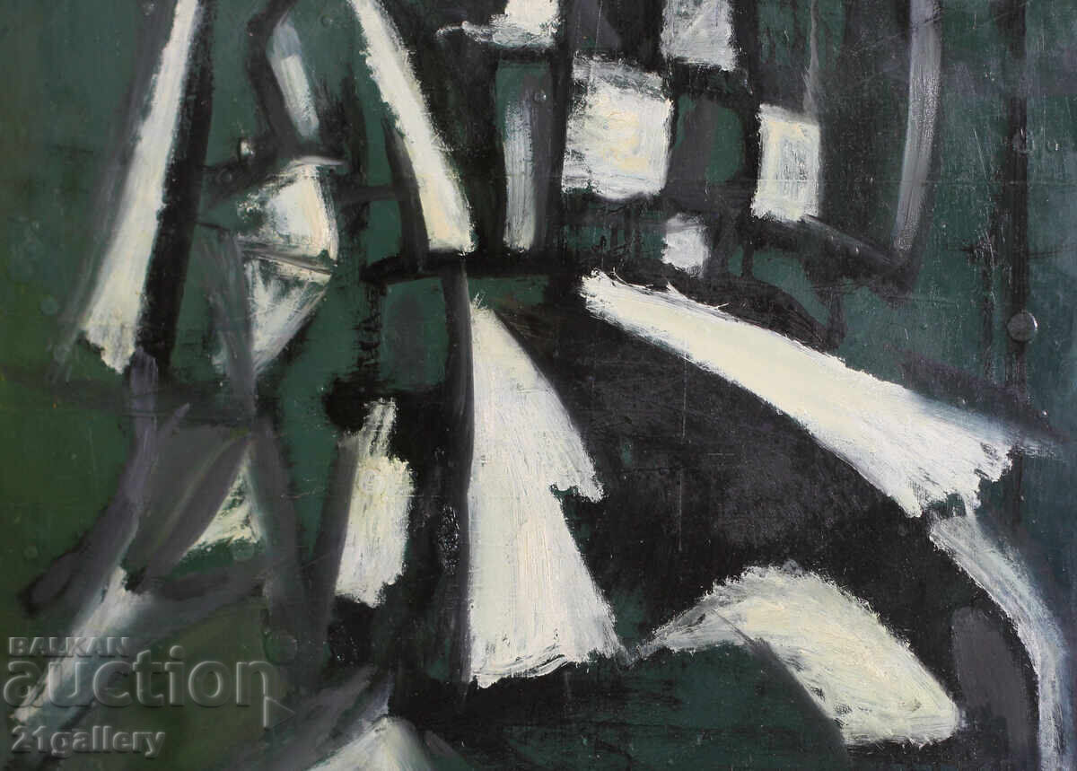 Abstract composition, oil paints, signed 2000. - 6