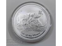 Лунар 2 oz. сребро  Година на мишката 2008 г. UNC