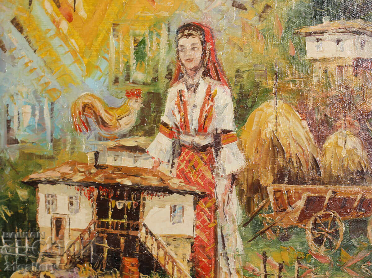 Delivery of Figural composition - everyday theme, oil paints Delivery of Figural composition - everyday theme, oil paints