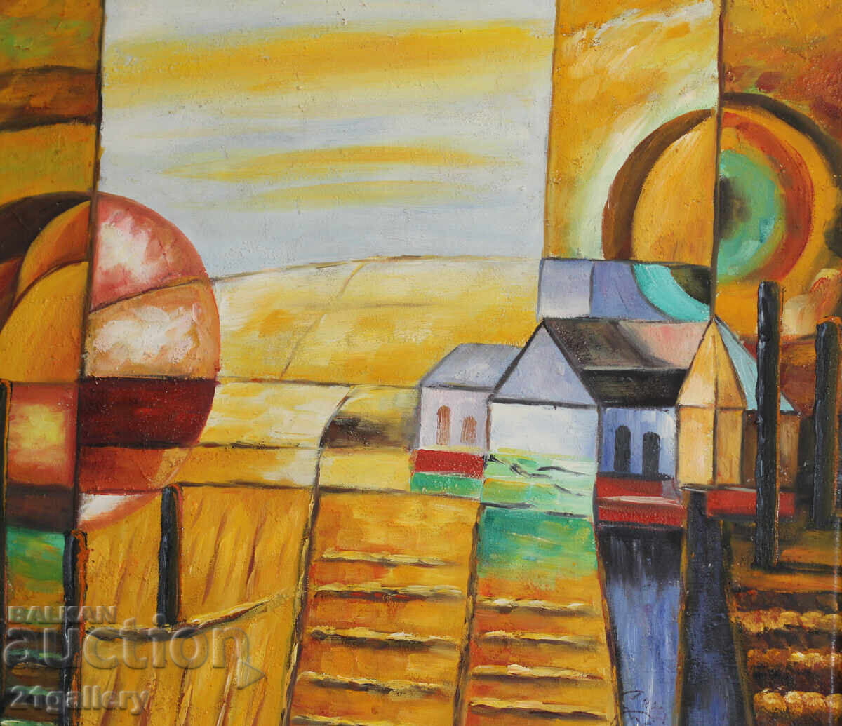 Abstract landscape, oil paints with price 400.00 BGN | € 204.52 Abstract landscape, oil paints with price 400.00 BGN | € 204.52