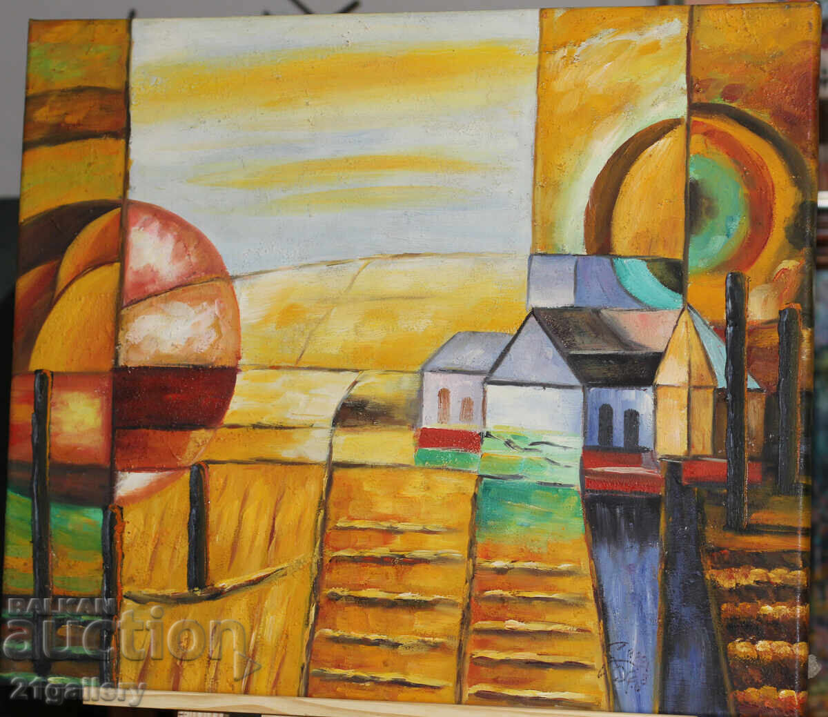 Auction Abstract landscape, oil paints Auction Abstract landscape, oil paints