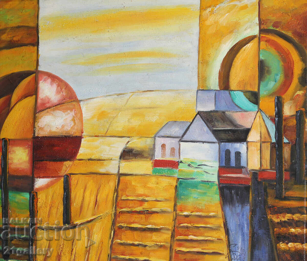 Abstract landscape, oil paints Abstract landscape, oil paints