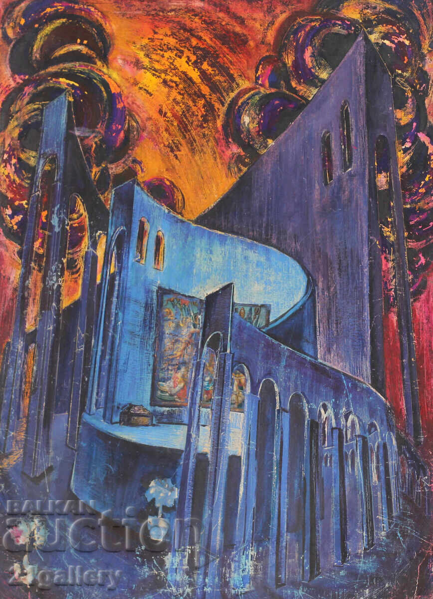 Large painting tempera pastel abstract landscape with price 450.00 BGN | € 230.08 Large painting tempera pastel abstract landscape with price 450.00 BGN | € 230.08