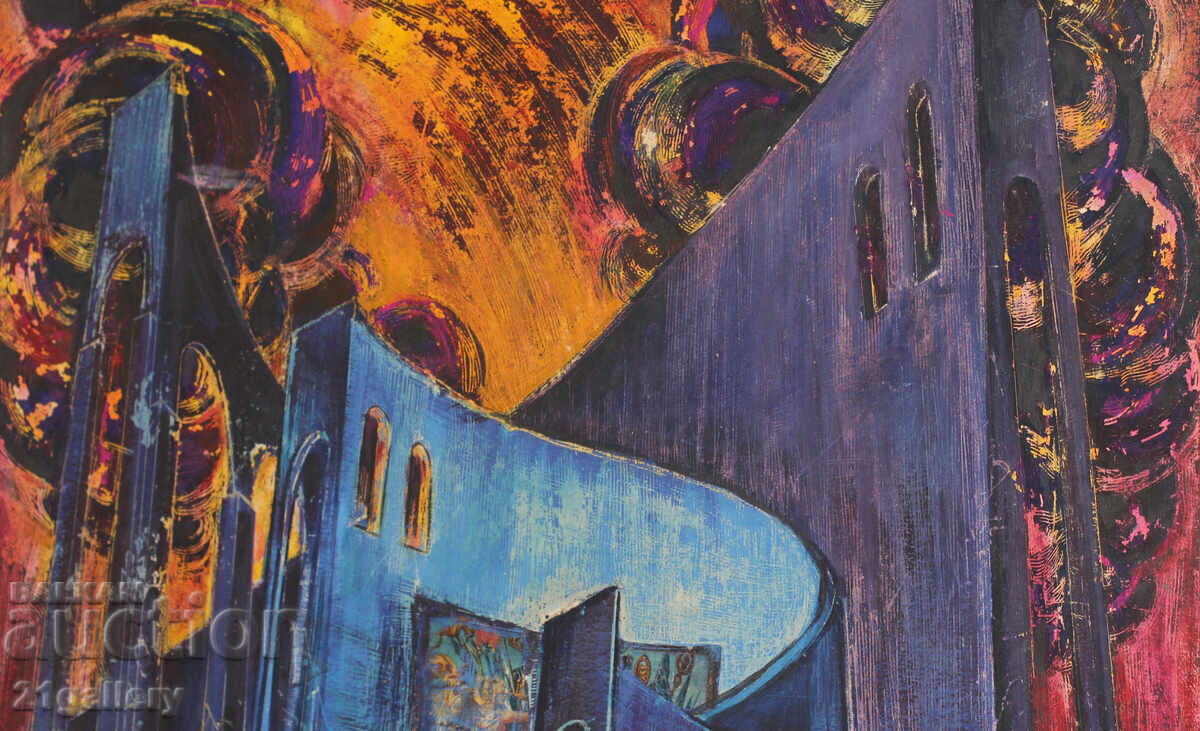 Delivery of Large painting tempera pastel abstract landscape Delivery of Large painting tempera pastel abstract landscape