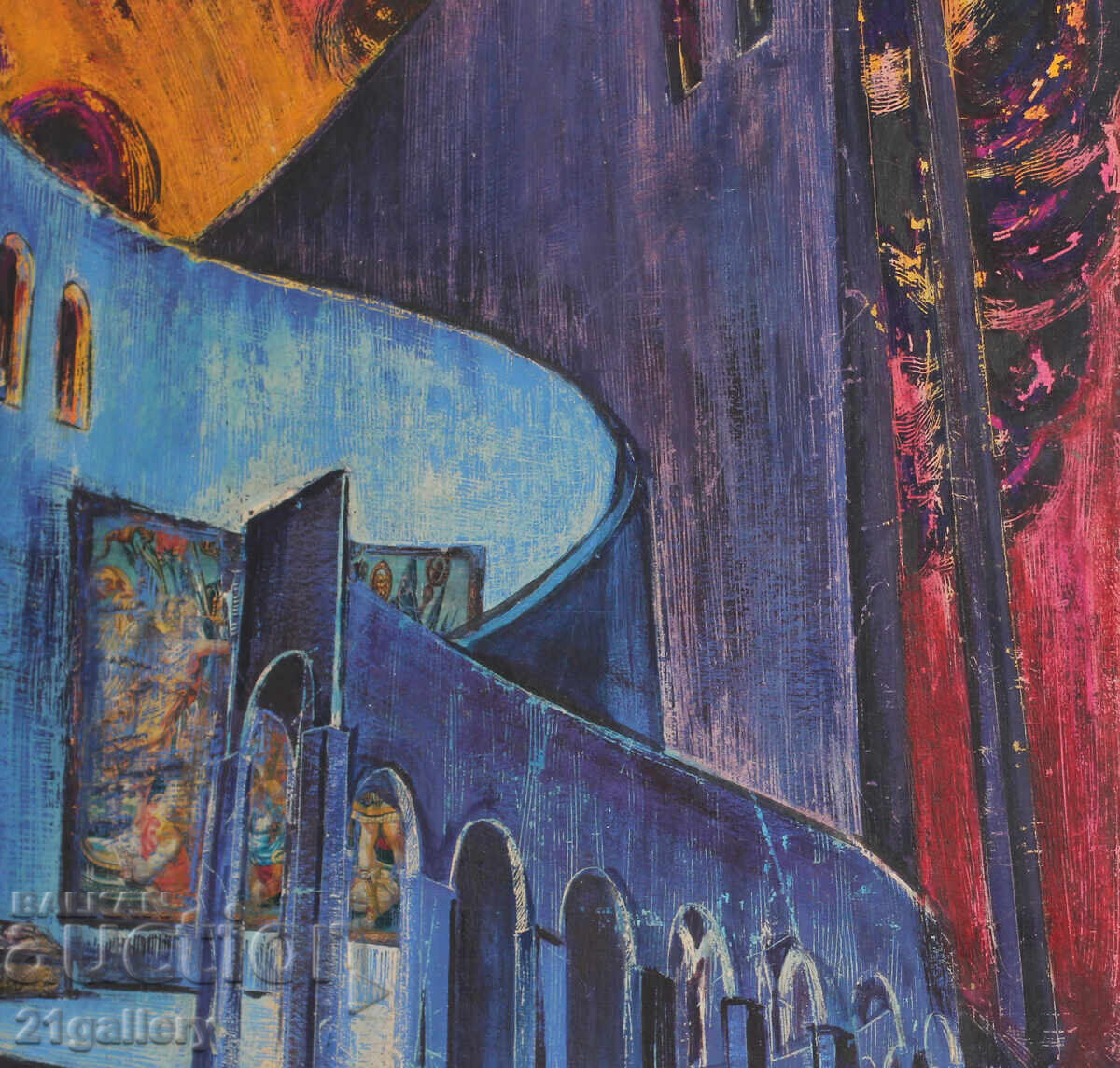 Large painting tempera pastel abstract landscape - 6 Large painting tempera pastel abstract landscape - 6