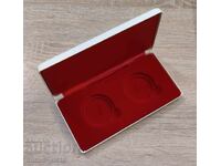 Luxury box for 2 BNB coins - Eco-leather - white