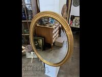 Vintage crystal mirror with wooden frame. №6573