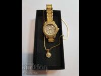 Luxury gold-plated ladies watch set with jewelry set