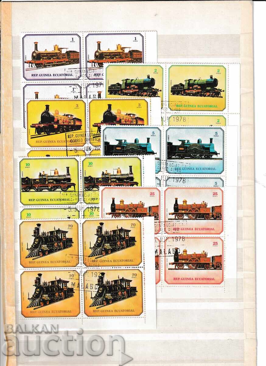 Equatorial Guinea - 1978 Trains - 7 stamps destroyed. Equatorial Guinea - 1978 Trains - 7 stamps destroyed.