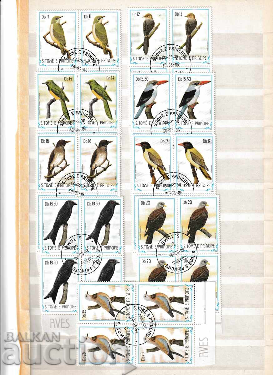Saint Tome Primsir 1984 - Birds - 9 stamps destroyed. Saint Tome Primsir 1984 - Birds - 9 stamps destroyed.
