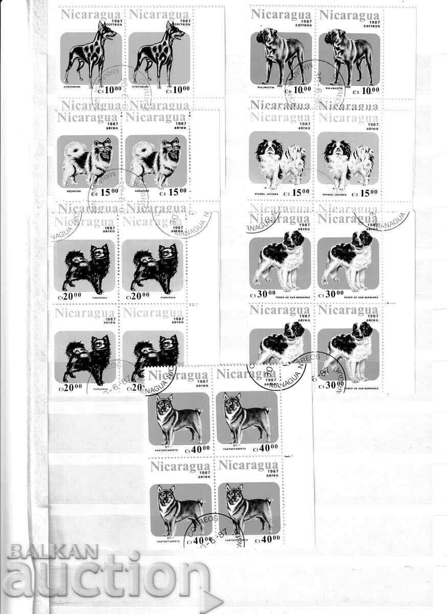Nicaragua 1987 - Dogs - 7 stamps destroyed. Nicaragua 1987 - Dogs - 7 stamps destroyed.