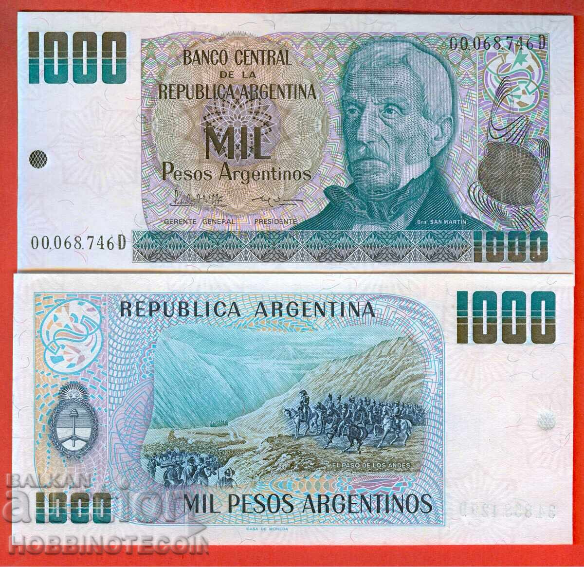 ARGENTINA ARGENTINA 1000 1 000 Peso issue 1983 1985 NEW UNC ARGENTINA ARGENTINA 1000 1 000 Peso issue 1983 1985 NEW UNC