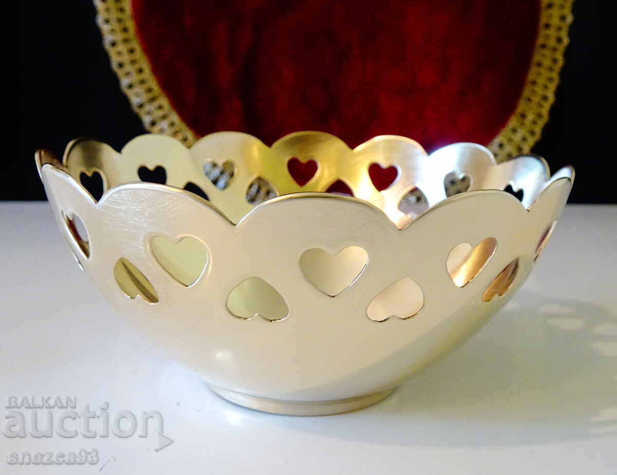 Brass candy box, bowl, heart with price 15.00 BGN | € 7.67 Brass candy box, bowl, heart with price 15.00 BGN | € 7.67