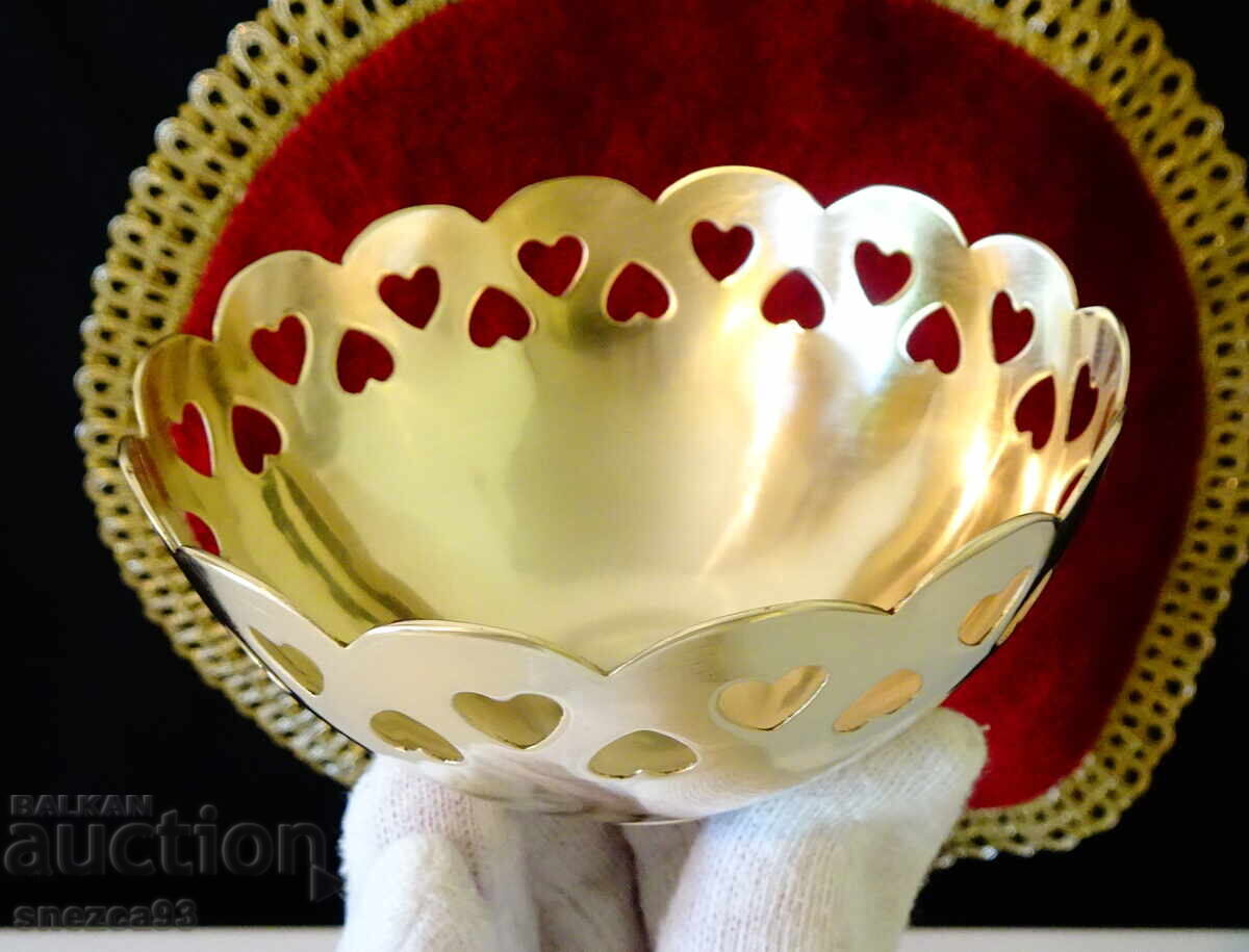 Brass candy box, bowl, heart - 5 Brass candy box, bowl, heart - 5
