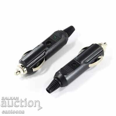 Car cigarette lighter socket with fuse and LED