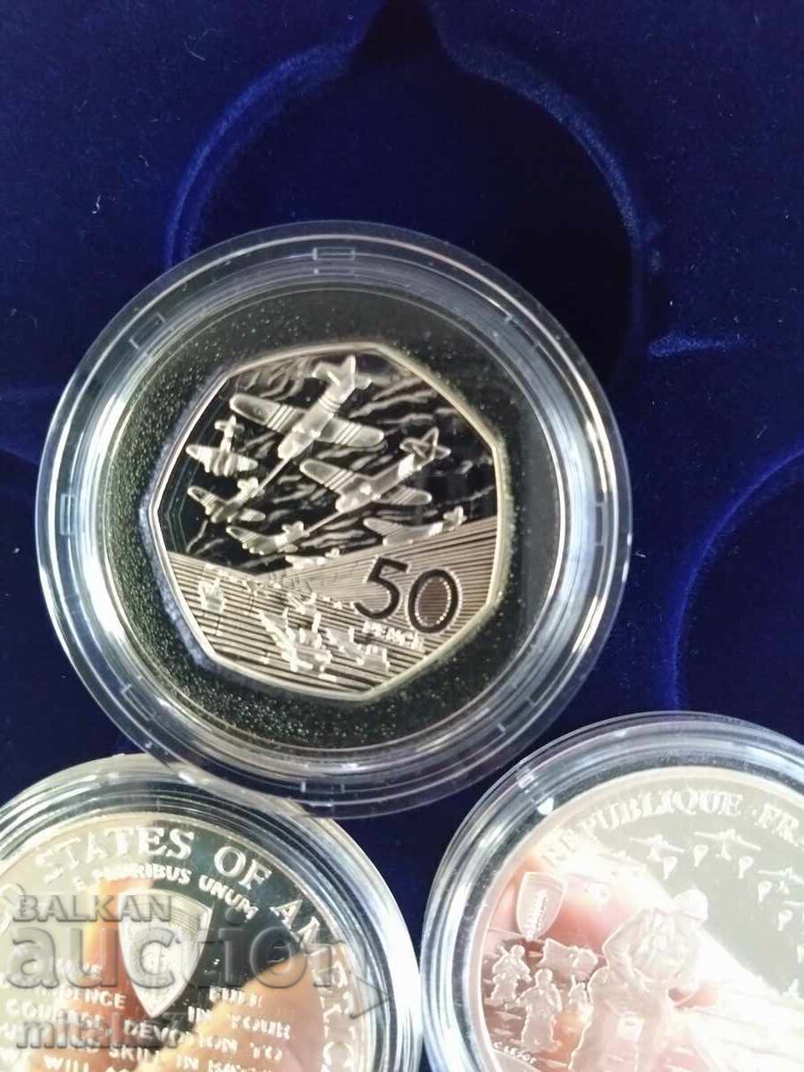 Delivery of Set of silver coins 50 years WWII Delivery of Set of silver coins 50 years WWII