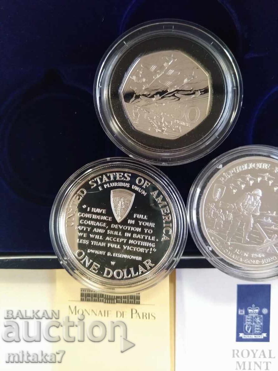 Set monede de argint 50 g. al Doilea Război Mondial - 5 Set monede de argint 50 g. al Doilea Război Mondial - 5