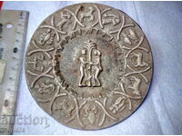 The 12 ZODIAC SIGNS and THE FALL OF SIN Old METAL PLATE