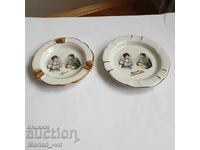 Two porcelain ashtrays Napoleon & Josephine