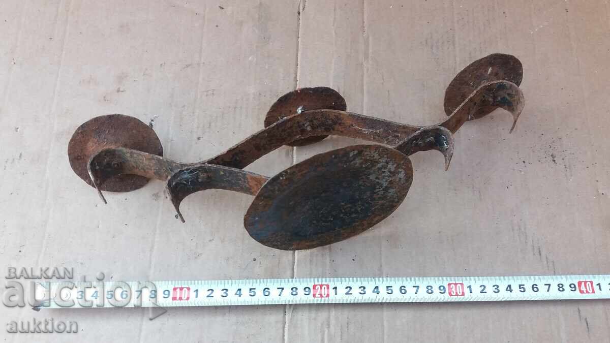 OLD METAL CANDLEHOLDER - 6 OLD METAL CANDLEHOLDER - 6