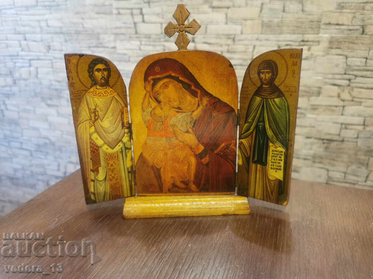 hand-carved old triptych