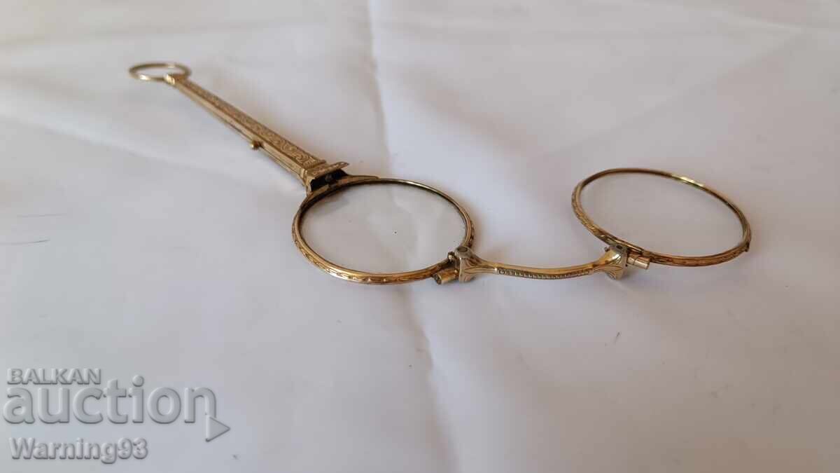 Auction  Old glasses - pince-nez - brass frame