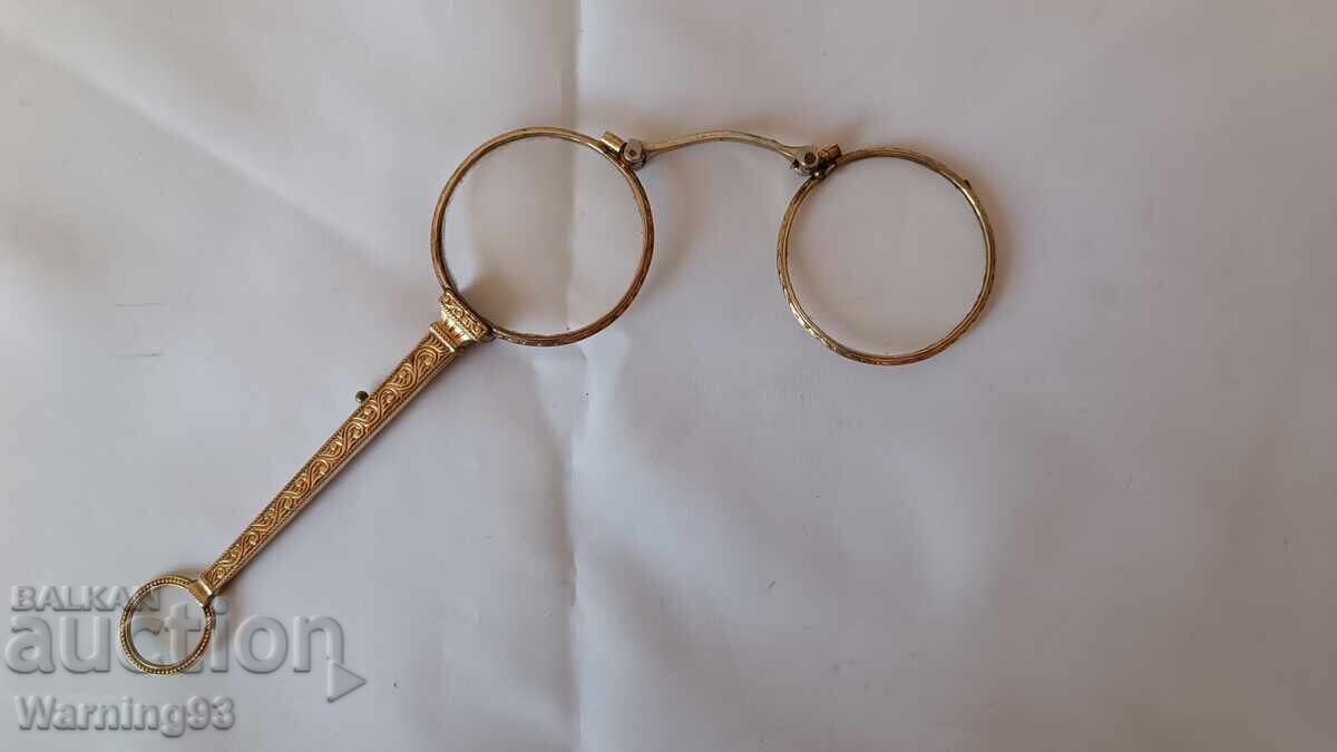 Old glasses - pince-nez - brass frame - 5