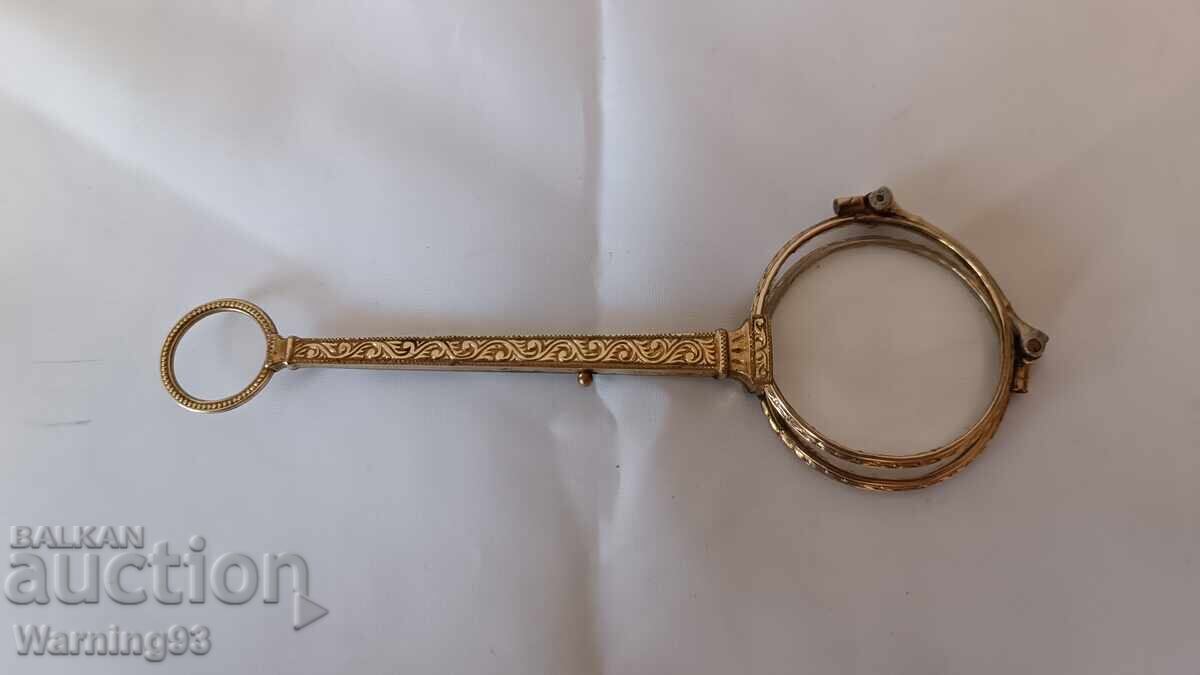 Old glasses - pince-nez - brass frame - 6