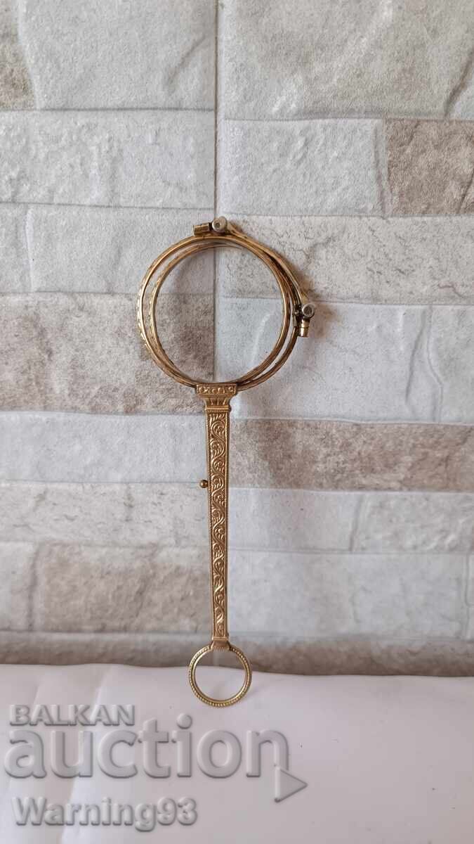 Old glasses - pince-nez - brass frame - 7