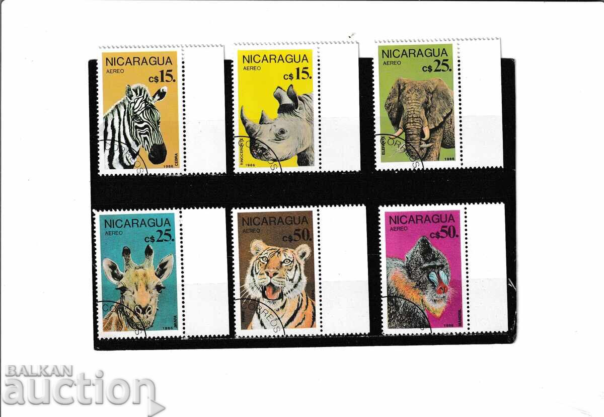 Nicaragua 1986 Animals - 6 stamps destroyed. Nicaragua 1986 Animals - 6 stamps destroyed.