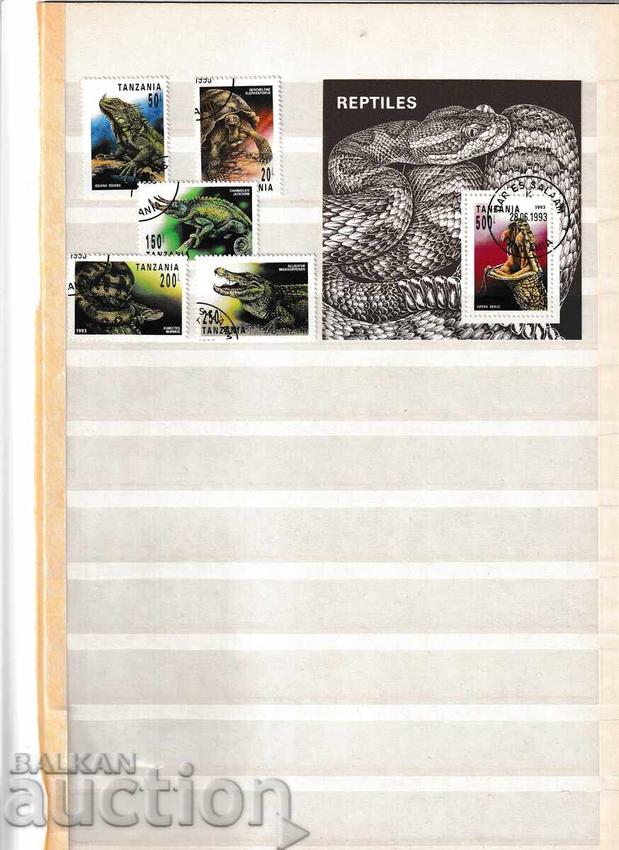 Tanzania 1993 - Reptiles /ZIMII/ 5 stamps + mintmark. Tanzania 1993 - Reptiles /ZIMII/ 5 stamps + mintmark.