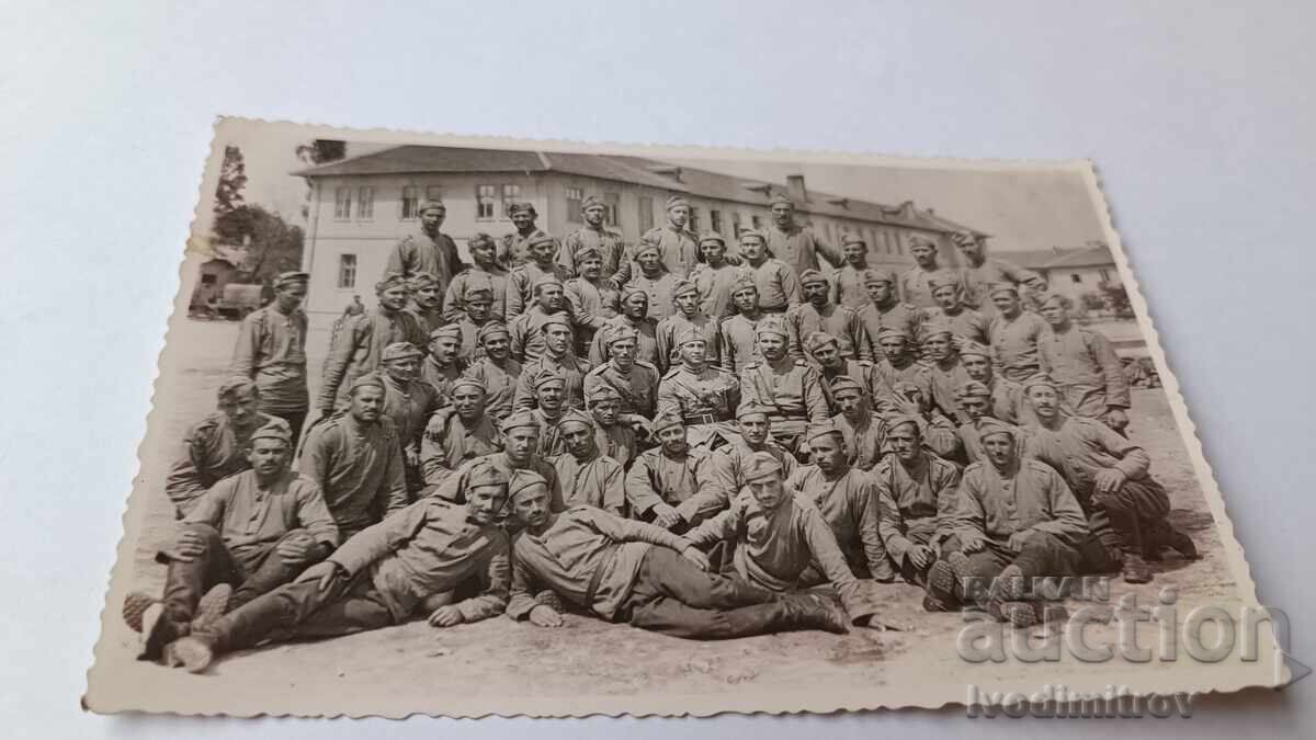 Photo Officers and soldiers in the barracks yard