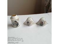 Porcelain salt shakers Napoleon & Josephine -3 pieces