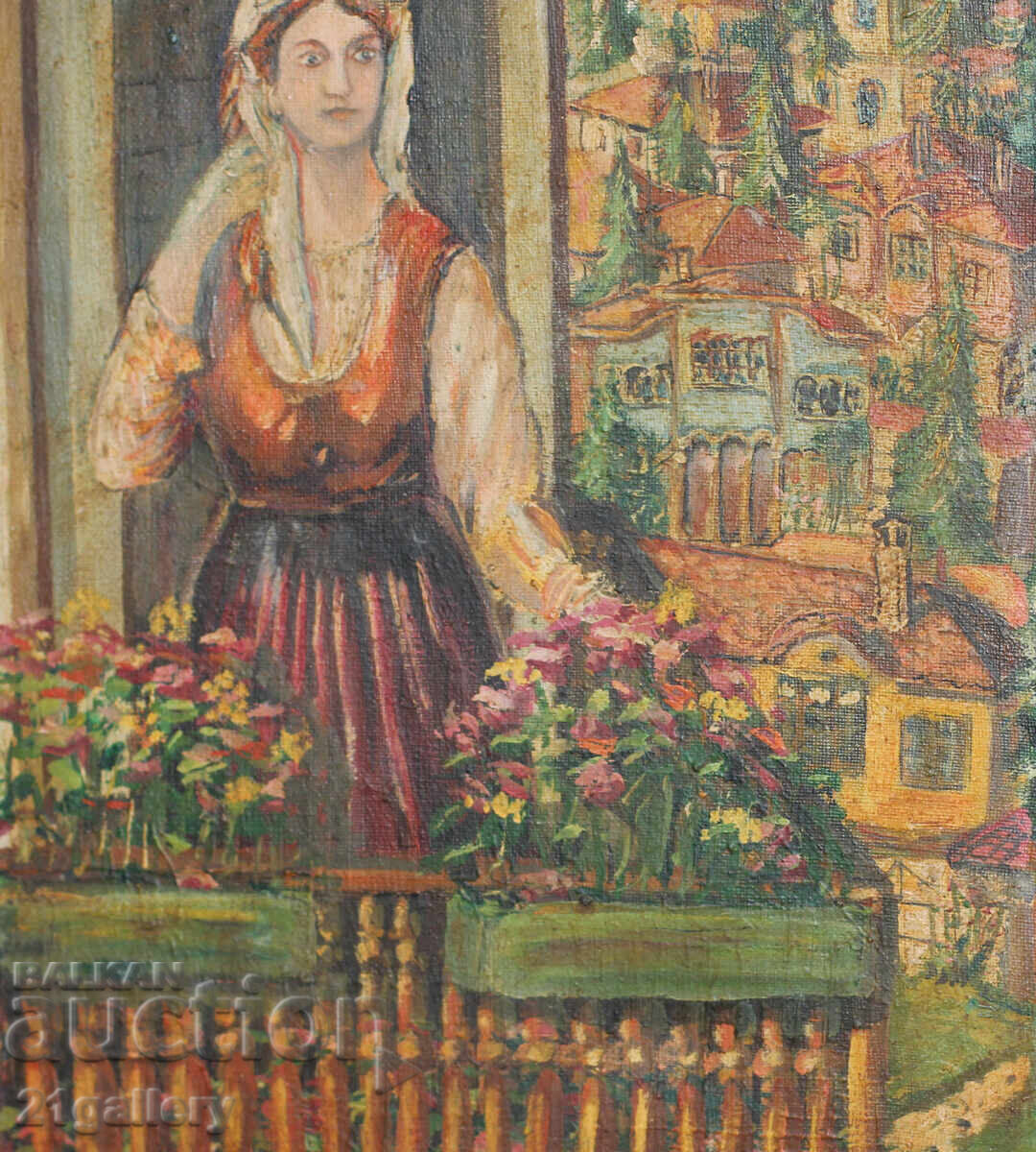 Παλιά ελαιογραφία μιας γυναίκας με φορεσιά - 5 Παλιά ελαιογραφία μιας γυναίκας με φορεσιά - 5