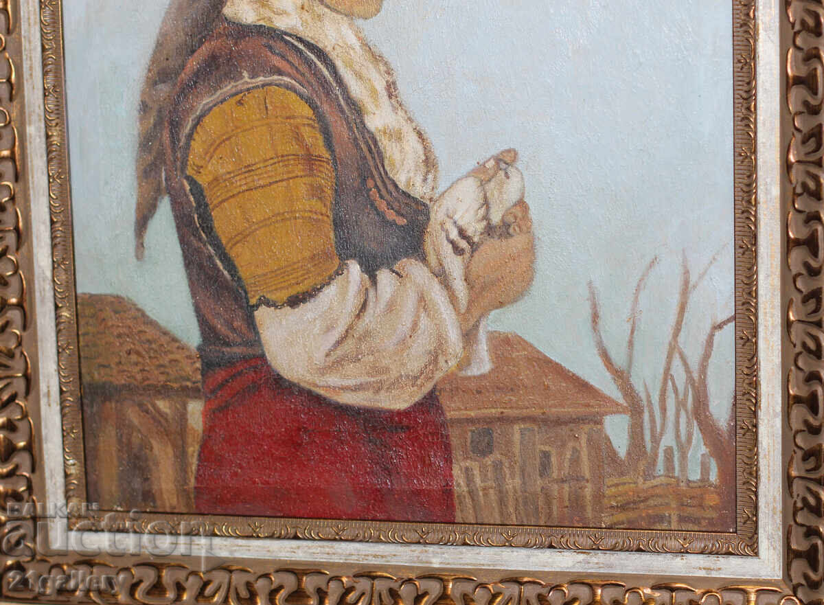 Παλιά ελαιογραφία μιας γυναίκας με φορεσιά 1970. - 6 Παλιά ελαιογραφία μιας γυναίκας με φορεσιά 1970. - 6