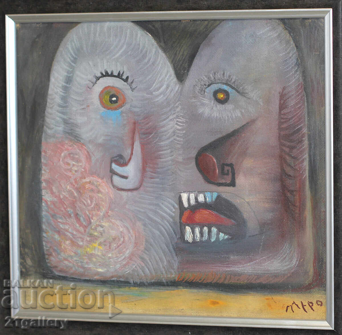 Contemporary painting abstract portrait, oil paints Contemporary painting abstract portrait, oil paints