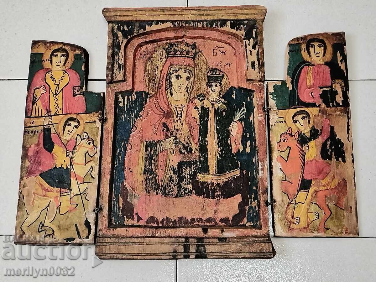 Old triptych, home icon, religion, lamp, cross with price 528.00 BGN | € 269.96 Old triptych, home icon, religion, lamp, cross with price 528.00 BGN | € 269.96