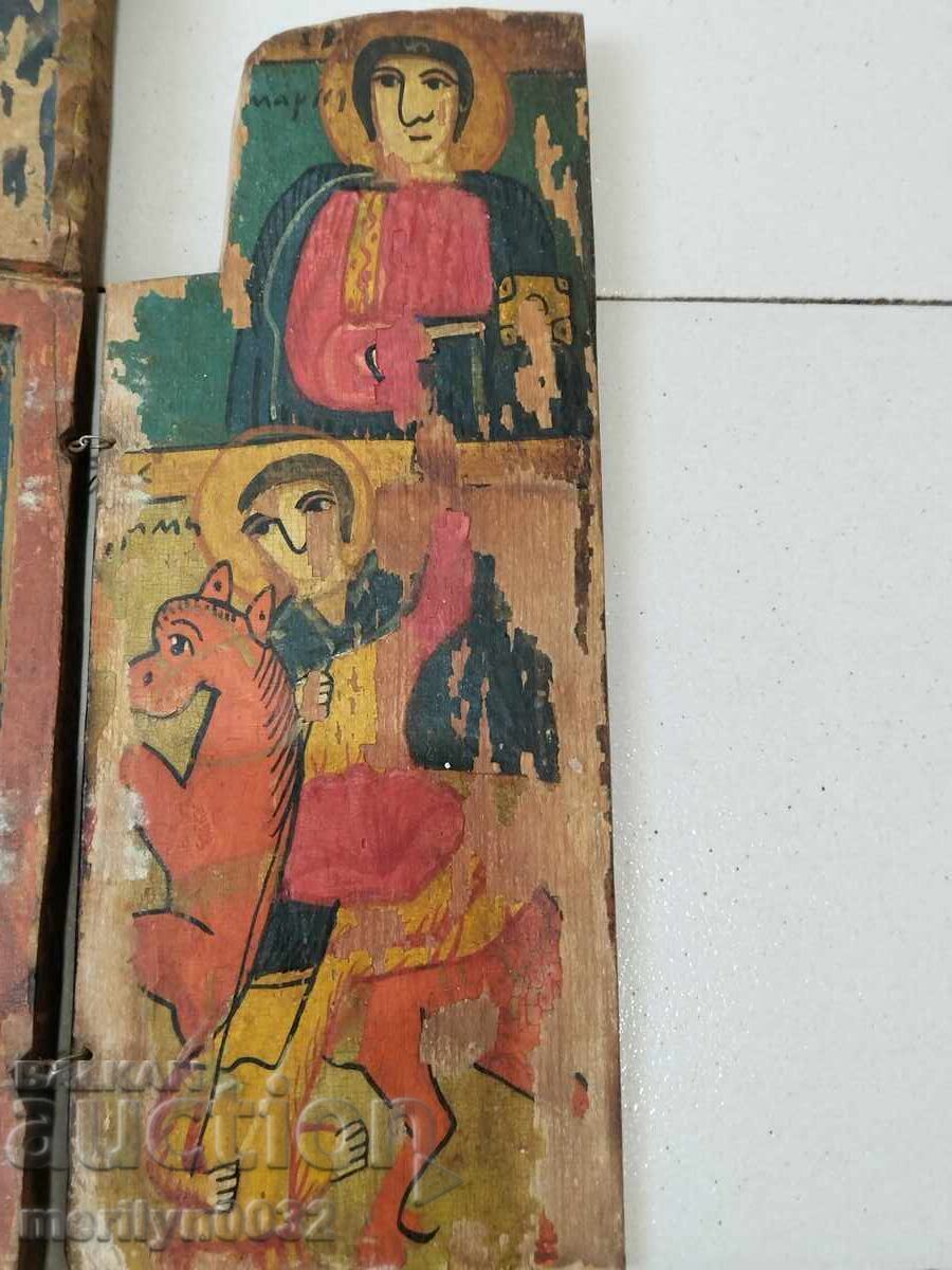 Old triptych, home icon, religion, lamp, cross - 5 Old triptych, home icon, religion, lamp, cross - 5