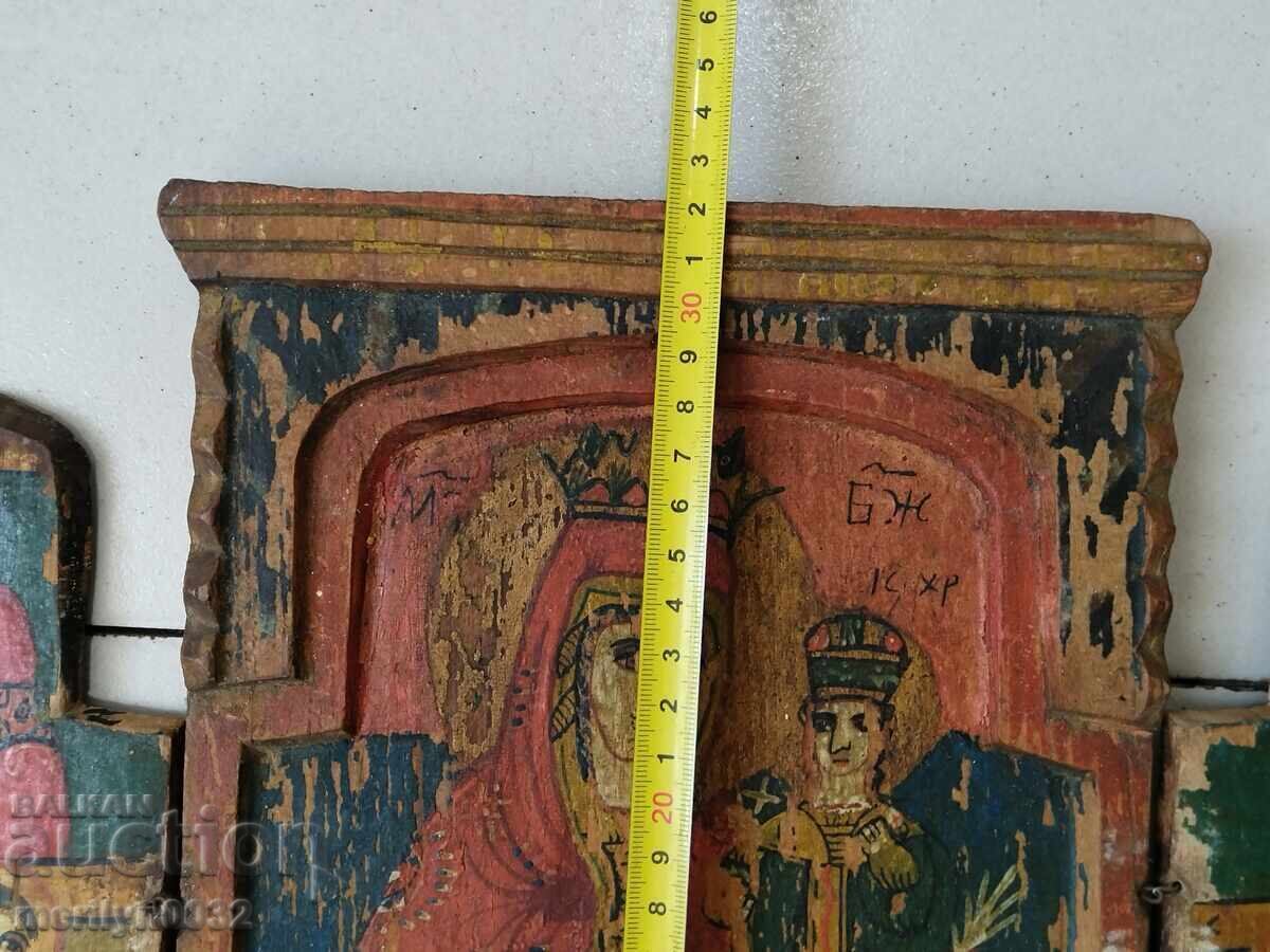 Old triptych, home icon, religion, lamp, cross - 6 Old triptych, home icon, religion, lamp, cross - 6