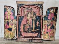 Triptic vechi, icoană acasă, religie, lampă, cruce