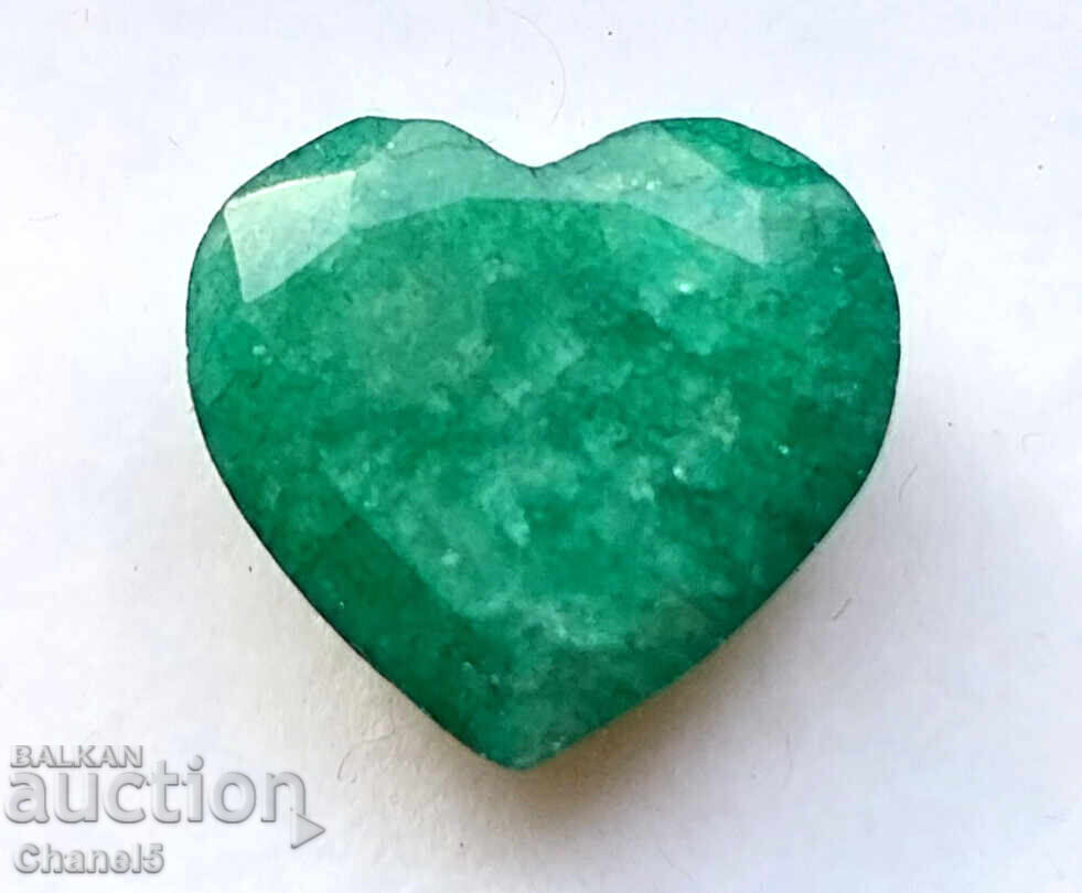 NATURAL EMERALD - HEART, BRAZIL - 5.50 carats (778) with price 82.00 BGN | € 41.93 NATURAL EMERALD - HEART, BRAZIL - 5.50 carats (778) with price 82.00 BGN | € 41.93