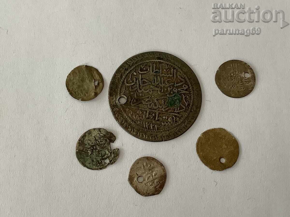 Ottoman Turkey LOT 60 pairs + 5 akchetas pierced for jewelry Ottoman Turkey LOT 60 pairs + 5 akchetas pierced for jewelry