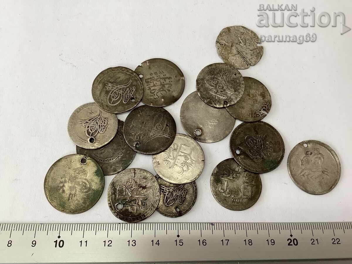 Ottoman Turkey LOT 16 pieces of jewelry coins with price 272.00 BGN | € 139.07 Ottoman Turkey LOT 16 pieces of jewelry coins with price 272.00 BGN | € 139.07