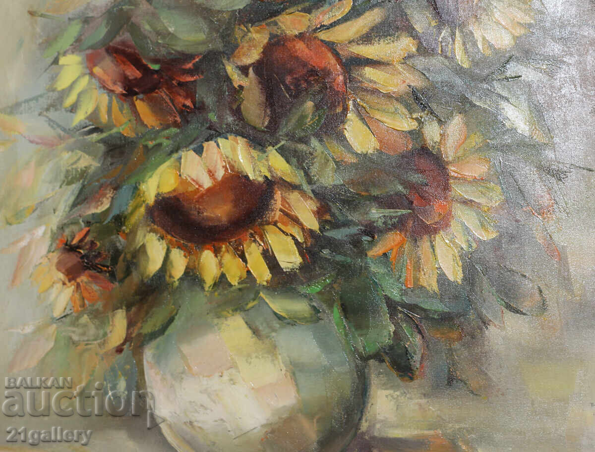 Metodi Idakiev Sunflowers, oil paints 1997 - 5