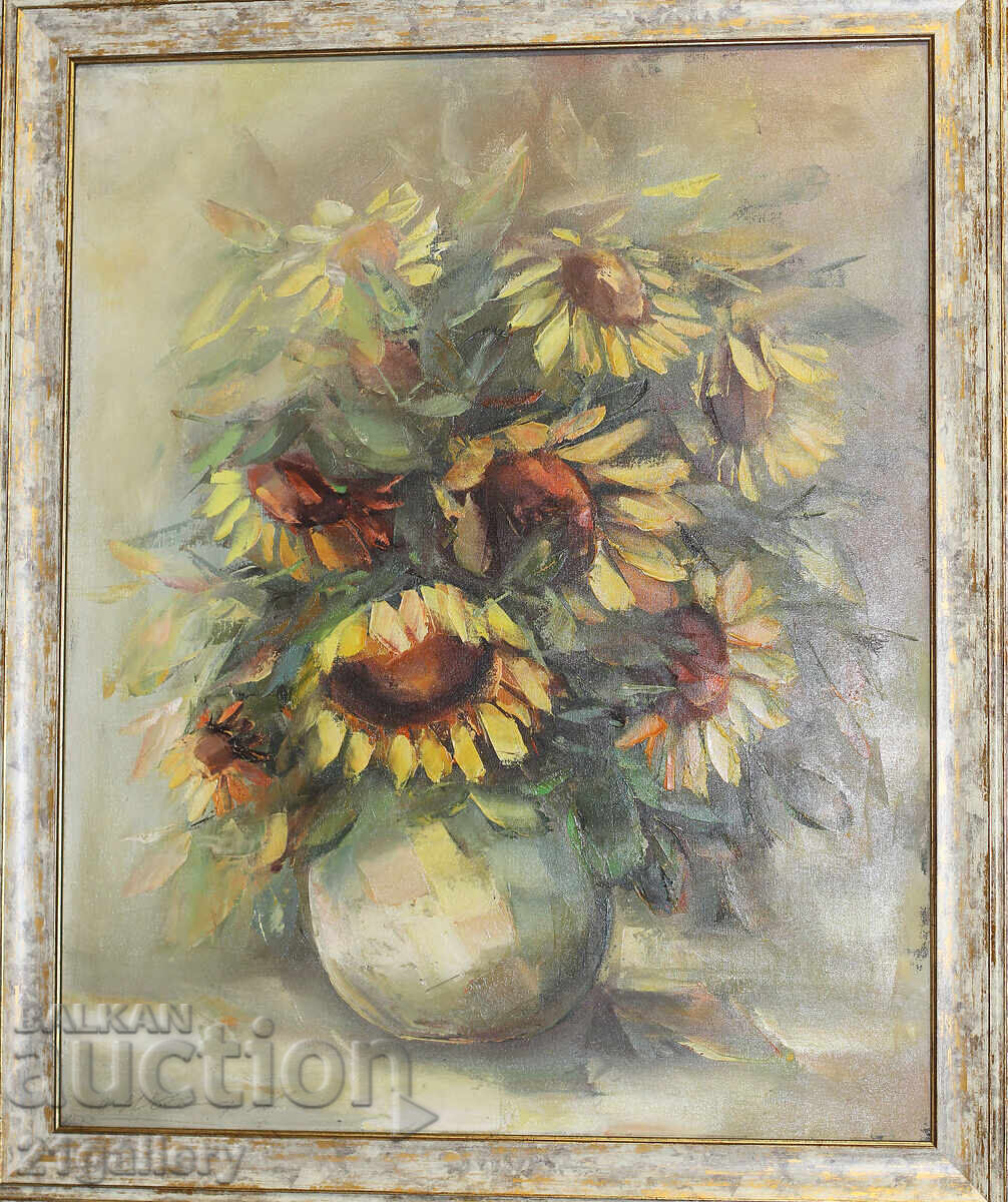 Metodi Idakiev Sunflowers, oil paints 1997 Metodi Idakiev Sunflowers, oil paints 1997