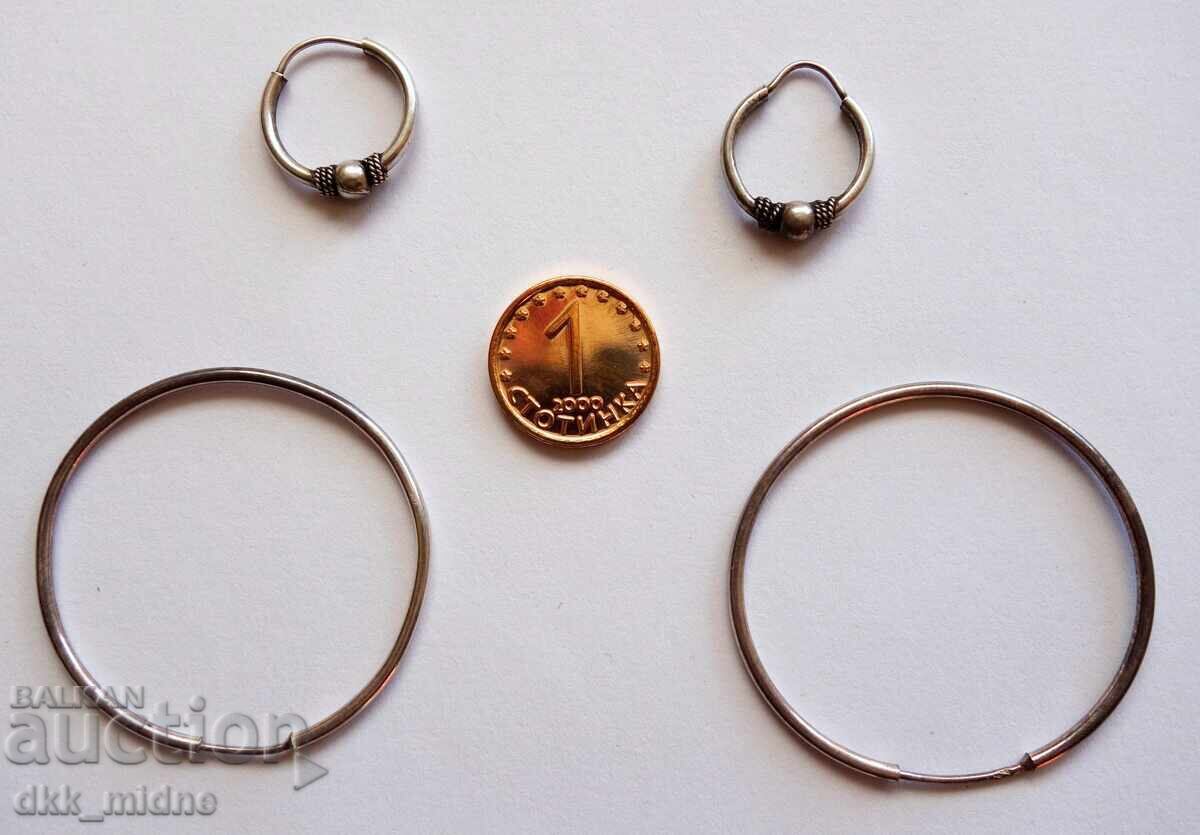 Two sets of silver earrings with price 12.00 BGN | € 6.14 Two sets of silver earrings with price 12.00 BGN | € 6.14